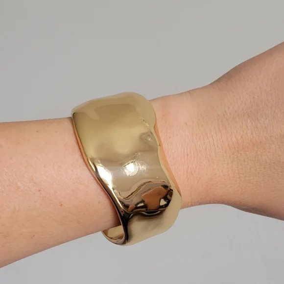 Gold Statement Cuff Bracelet - Picture 3 of 13